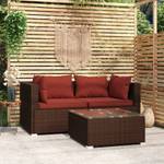 Salon de jardin (lot de 3) 3013629-6 Marron - Rouge - Brun rouge