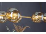 LED Pendellampe Bubble Messing Amberglas