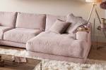 Sofa MADELINE Wohnlandschaft Cord Pink - Armlehne davorstehend links - Longchair davorstehend rechts