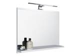 Badspiegel mit ablage, LED-Beleuchtung Weiß - Holzwerkstoff - 60 x 50 x 12 cm