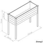 Hochbeet Growy1 Braun - Massivholz - Holzart/Dekor - 121 x 75 x 63 cm