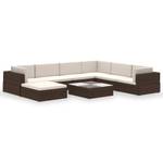 Gartenmöbel Set 296252 (8-teilig) Braun - Polyrattan - 74 x 26 x 74 cm