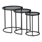 Set de 3 tables d'appoint Kyyjärvi Gris - Verre - 50 x 58 x 50 cm