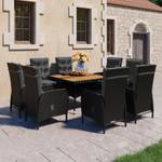 Gartenmöbel-Set 3012966-3 (9-teilig) Schwarz - Braun - Metall - Polyrattan - Holzart/Dekor - 120 x 75 x 120 cm