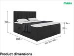 Boxspringbett Erling Schwarz - Breite: 180 cm - H3