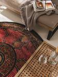 Outdoor Teppich rund Artis Rot - Textil - 160 x 1 x 160 cm