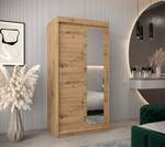 Armoire à portes coulissantes promo t2 Imitation chêne - Largeur : 100 cm - 2 porte