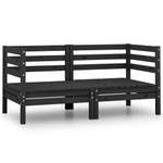 Garten-Ecksofas 2er Set V686 Schwarz