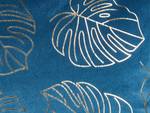 Coussin décoratif MONSTERA Bleu - Doré