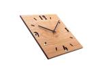 Design Wanduhr Duhrchbruch Eiche eckig Braun - Holzart/Dekor - Holz teilmassiv - 30 x 30 x 4 cm