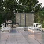 Salon de jardin (lot de 7) 3009878-1 Blanc - Bois massif - Bois/Imitation - 70 x 30 x 70 cm