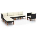 Garten-Sofa-Set (7-teilig) 3011728-4 Schwarz