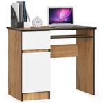 Bureau d'ordinateur Piksel gauche CLP Imitation chêne marron-noir - Blanc