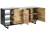 Sideboard FIORA Schwarz - Braun - Holzwerkstoff - 160 x 75 x 40 cm