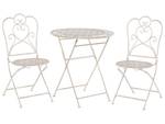 Bistro Set TRIESTE 3-tlg Beige - Weiß - Metall - 70 x 92 x 70 cm