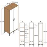 Kleiderschrank 2 Türen Alcyone Braun - Holzwerkstoff - 202 x 48 x 80 cm