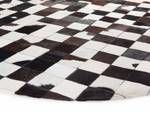 Tapis patchwork BERGAMA Noir - Blanc - Cuir véritable - 140 x 140 x 140 cm