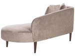 Chaise longue CHAUMONT Beige - Chêne foncé - Taupe - Accoudoir monté à droite (vu de face) - Angle à gauche (vu de face)