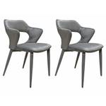 2 chaises velours gris accoudoirs -SWEET Gris