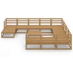 Garten-Lounge-Set (12-teilig) 3009729-1 Braun - Massivholz - Holzart/Dekor - 70 x 30 x 70 cm