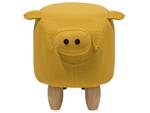 Pouf animal PIGGY Chêne clair - Jaune