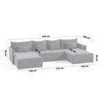 Ecksofa Big Sofa Eckcouch Molo U Form Grau