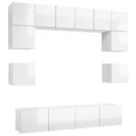 TV-Schrank 8er Set D237 Weiß - Holzwerkstoff - 30 x 30 x 80 cm