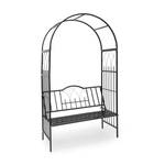 Arche à rosiers banc Décoration jardin Noir - Métal - 115 x 203 x 59 cm