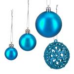 Weihnachtskugeln im 50er Set Blau - Silber