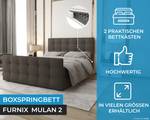 Boxspringbett MULAN 2 Graubraun - Breite: 145 cm