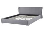 Doppelbett PARIS Grau - Silber - Breite: 195 cm - Textil - Unbeschichtet