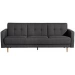 Jesper Sofa 3-Sitzer mit Bettfunktion Grau - Textil - Holz teilmassiv - 224 x 84 x 82 cm