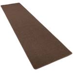 Velour Läufer Teppich Strong Dunkelbraun - 80 x 400 cm