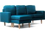 Umkehrbares Ecksofa aus blauem Stoff "Ga Blau - 75 x 84 x 194 cm