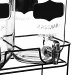 Doppelter Getränkeverteiler auf Ständer Schwarz - Glas - 33 x 31 x 33 cm