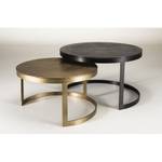 2 tables rondes gigognes aluminium Noir - Métal - 75 x 46 x 75 cm