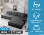 Ecksofa DARCELLE Schwarz - Steingrau