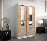 Armoire à portes coulissantes Pole Imitation chêne - Blanc - Largeur : 120 cm - 2 porte