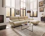 Ecksofa JOANNE Beige - Metall - Echtleder - 313 x 94 x 85 cm