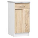 Küchenschrank LIMA 40 1T 1S Braun - Weiß - Holzwerkstoff - 40 x 82 x 45 cm