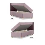 Einzelbett Boxspringbett Anter Mini Violett - Breite: 100 cm - Bettkasten links