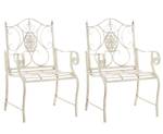 Chaises de jardin Punjab Lot de 2 Blanc crème