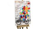 Acrylbild handgemalt Bike Euphoria Massivholz - Textil - 70 x 100 x 4 cm
