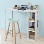 Table Haute Table de Bar FWT39-W Blanc - Bois manufacturé - 120 x 105 x 49 cm