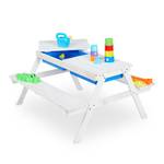 Table de jeu enfants en bois blanc Bleu - Blanc - Bois manufacturé - Matière plastique - 89 x 50 x 85 cm