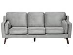 3-Sitzer Sofa LOKKA Grau - Hellgrau - Eiche Dunkel