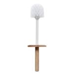 Brosse wc effet marbre Blanc - Matière plastique - 10 x 38 x 10 cm