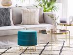 Pouf ELGIN Blau - Gold - Petrol