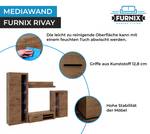 RIVAY Wohnwand 270 breit Lefkas ohne LED Eiche Dunkel - Eiche Dunkel Dekor - Eiche Dekor