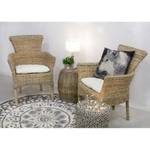 Fauteuil en poelet gris Beige - Rotin - 65 x 86 x 64 cm